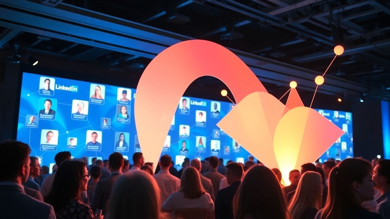 LinkedIn event interface with connected profiles and engaged users.