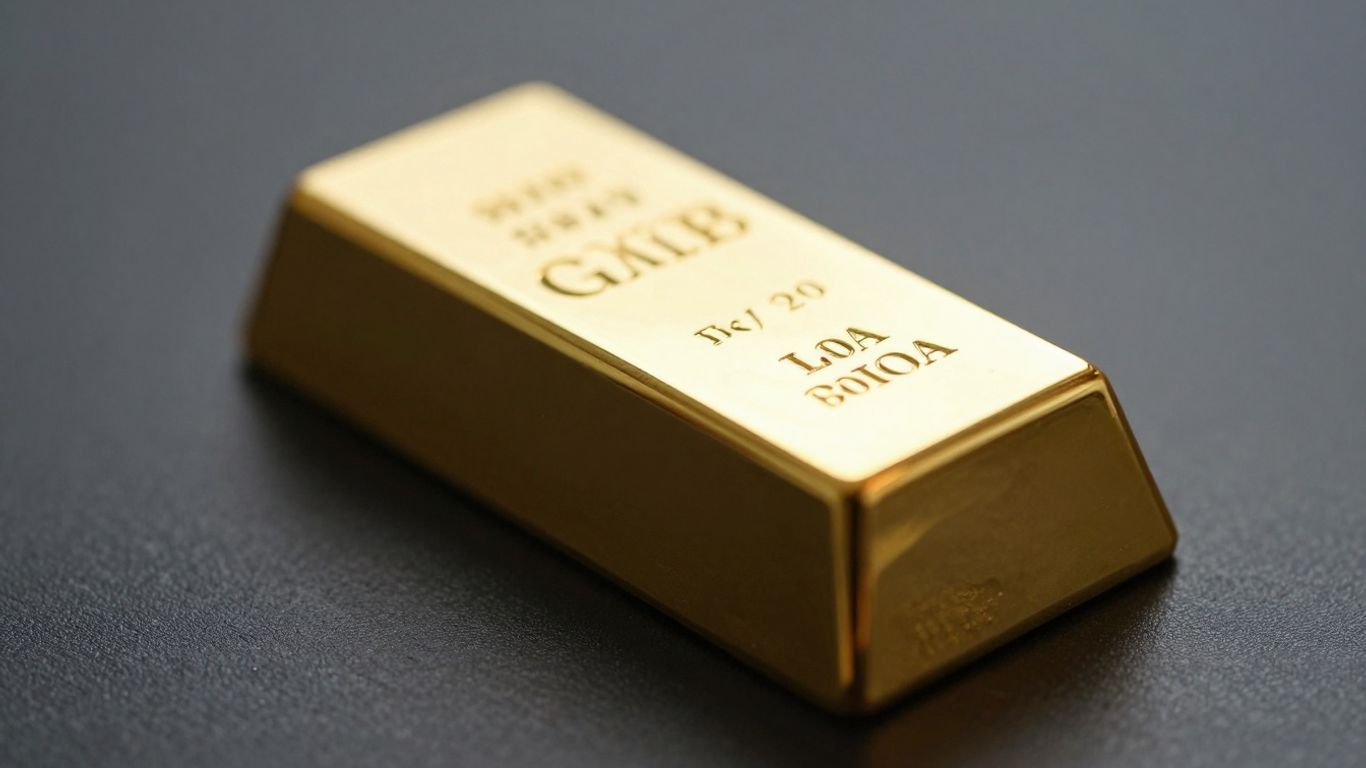 深色背景上闪亮的金条。