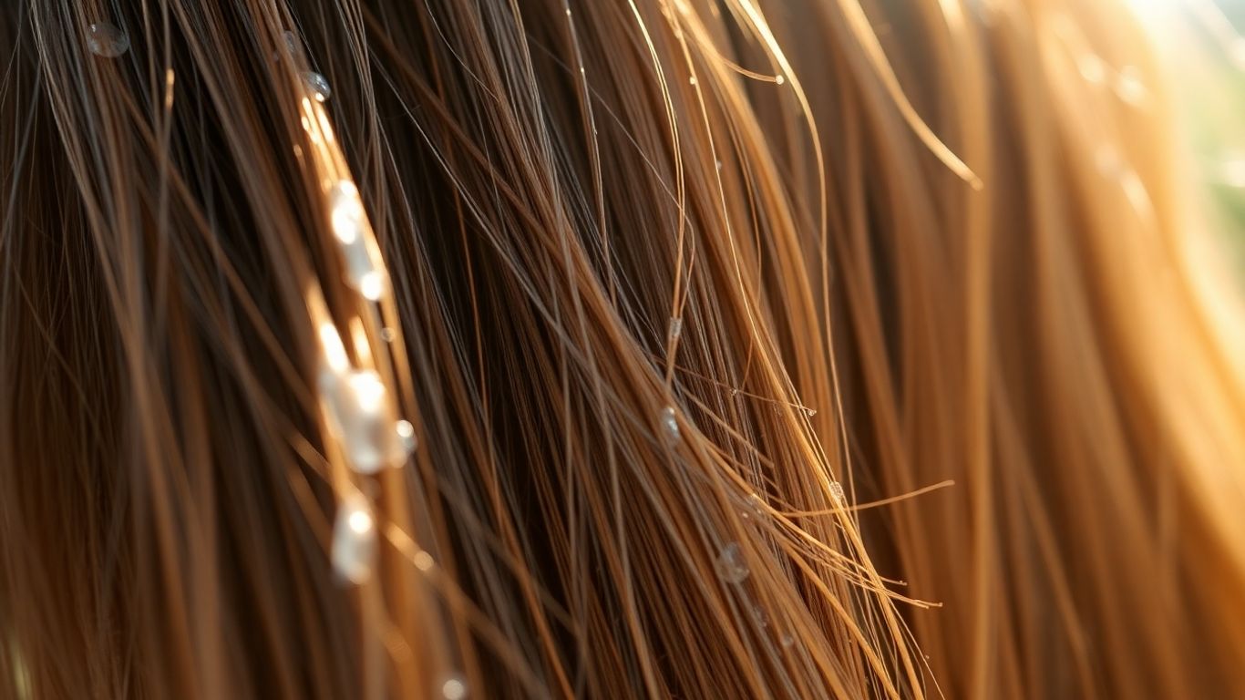 Healthy, shiny hair with gentle lather and soft background.