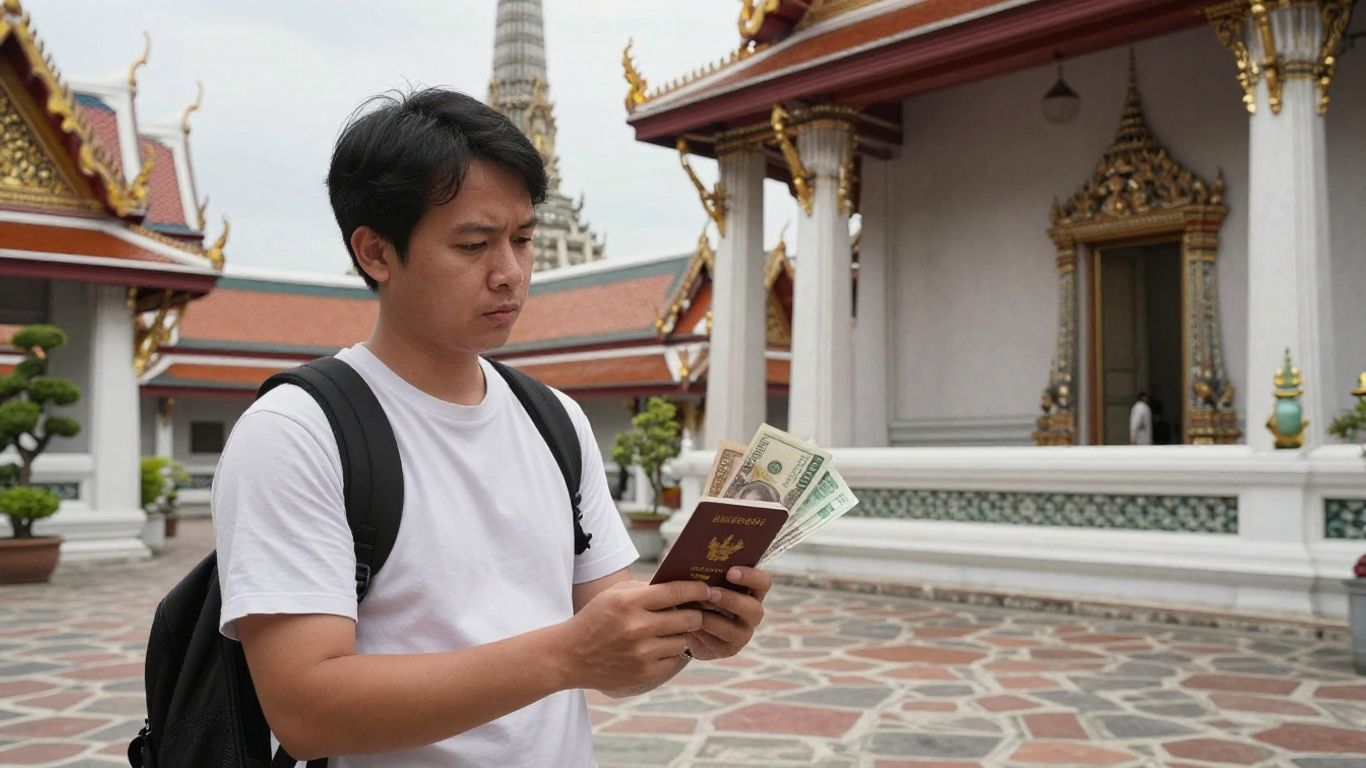 Thai temple passport and money