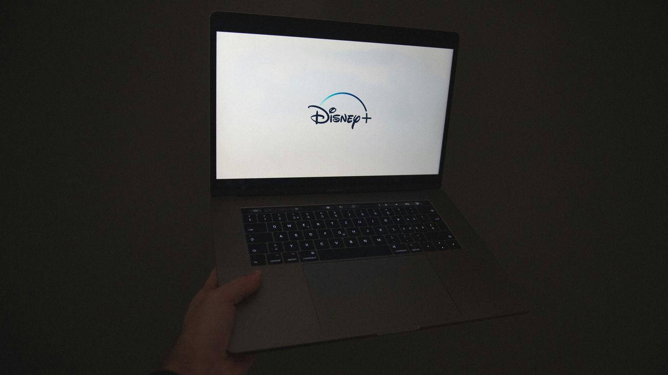 a person holding a laptop in their hand