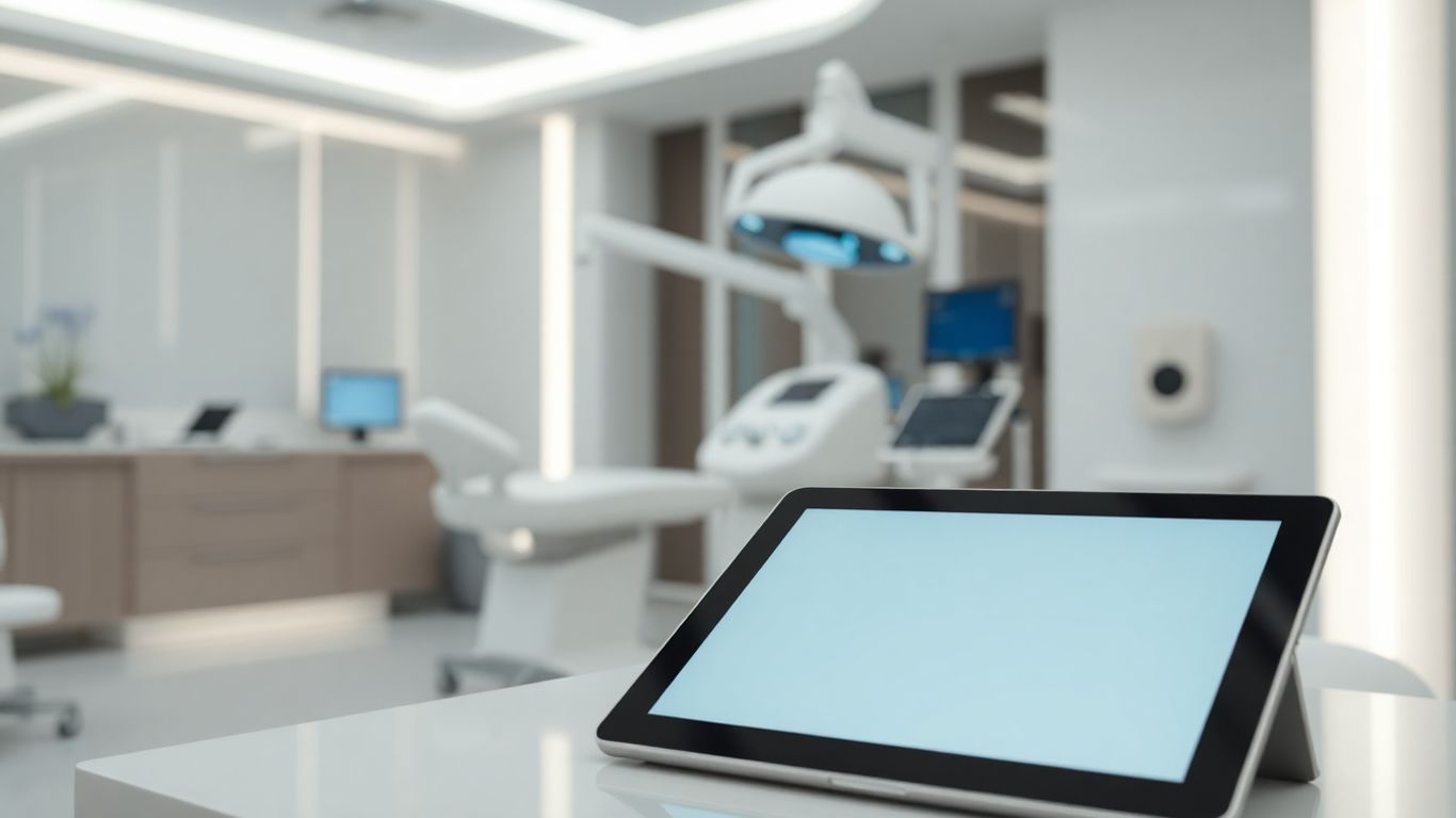 Modern aesthetic clinic interior with advanced technology.