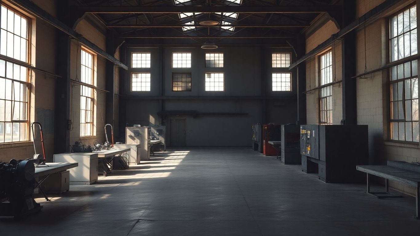 閉鎖された工場の寂しい風景