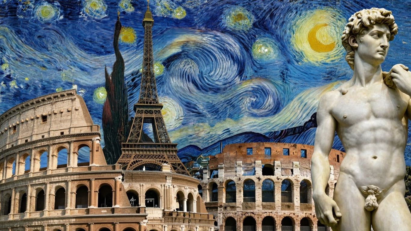 Sztuka i podróże: zabytki Europy z dziełami sztuki.