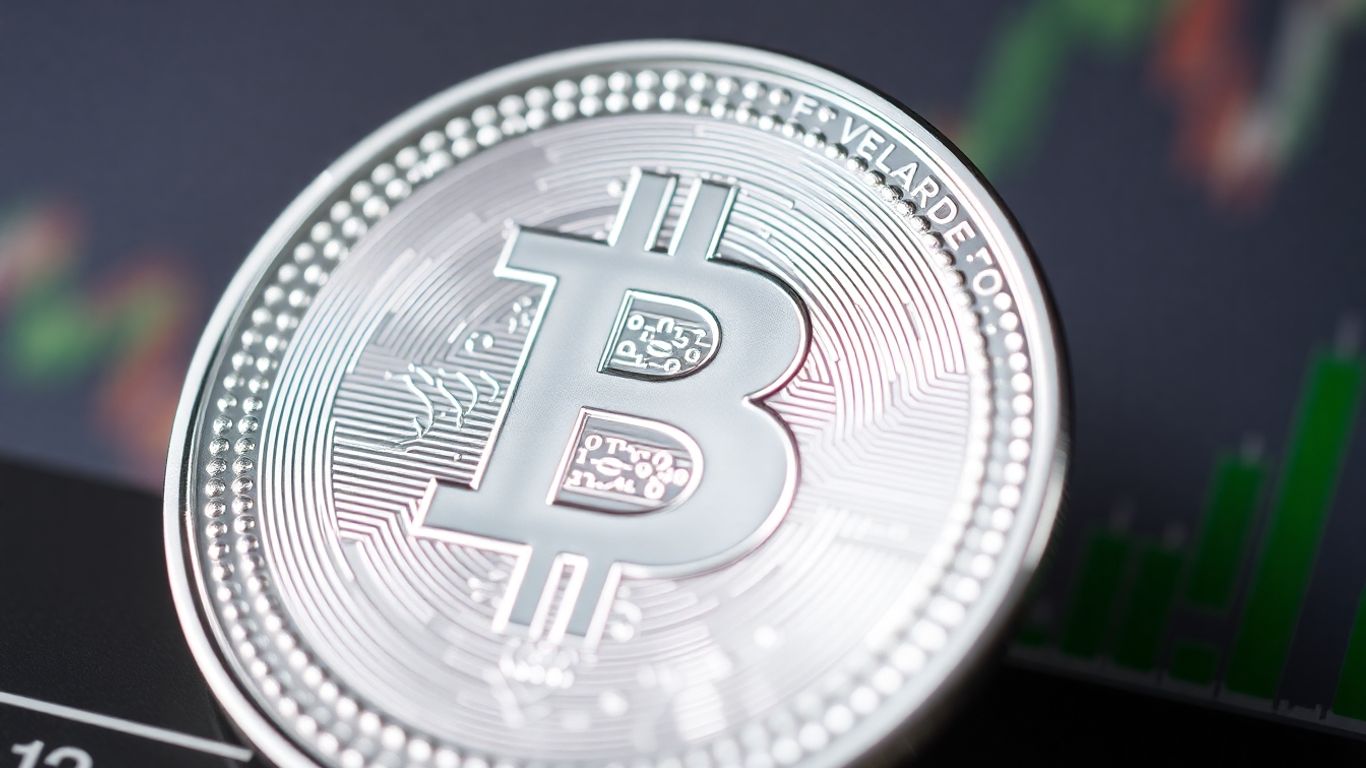 Close-up of a shiny silver round with a blurred background.
