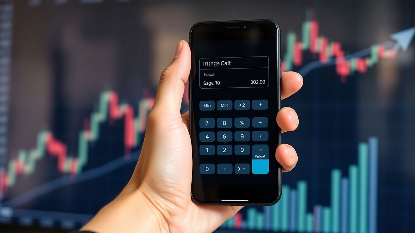 S&P 500 return calculator on a smartphone.