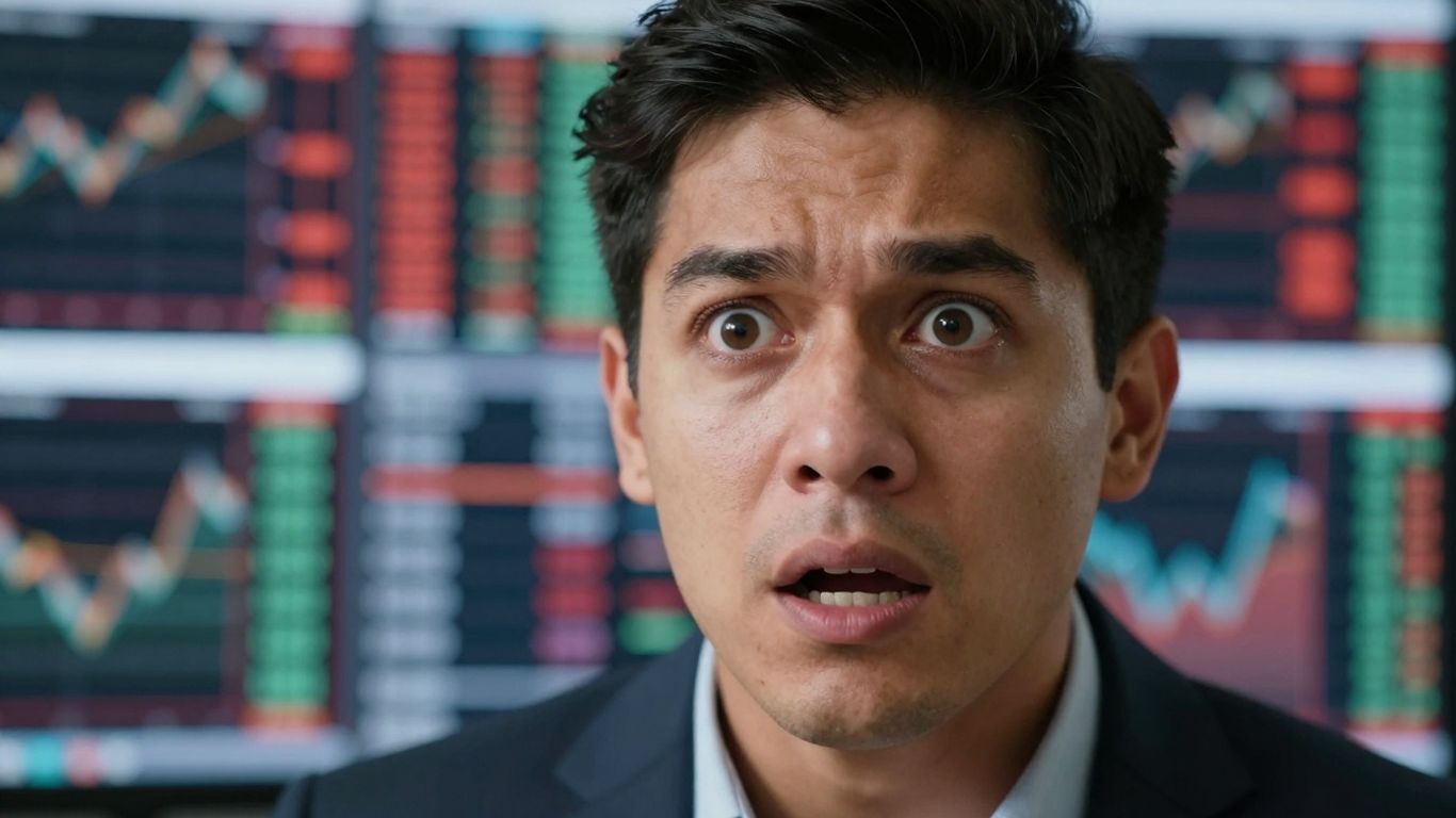 Visage d'un trader en proie à des émotions intenses.