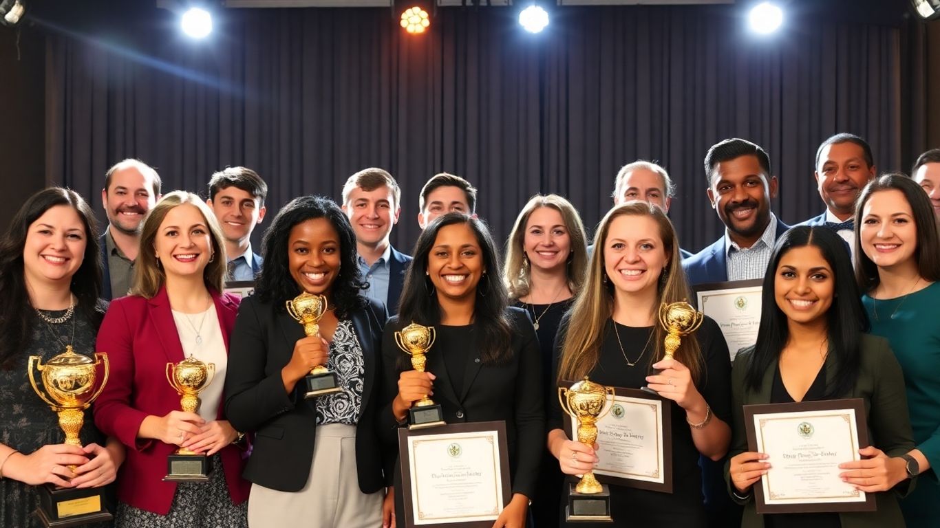 Admin professionals receiving awards and recognition.