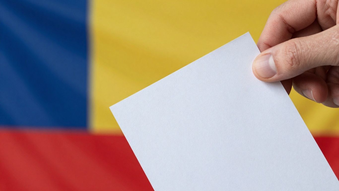 Mână cu buletin de vot la urnă