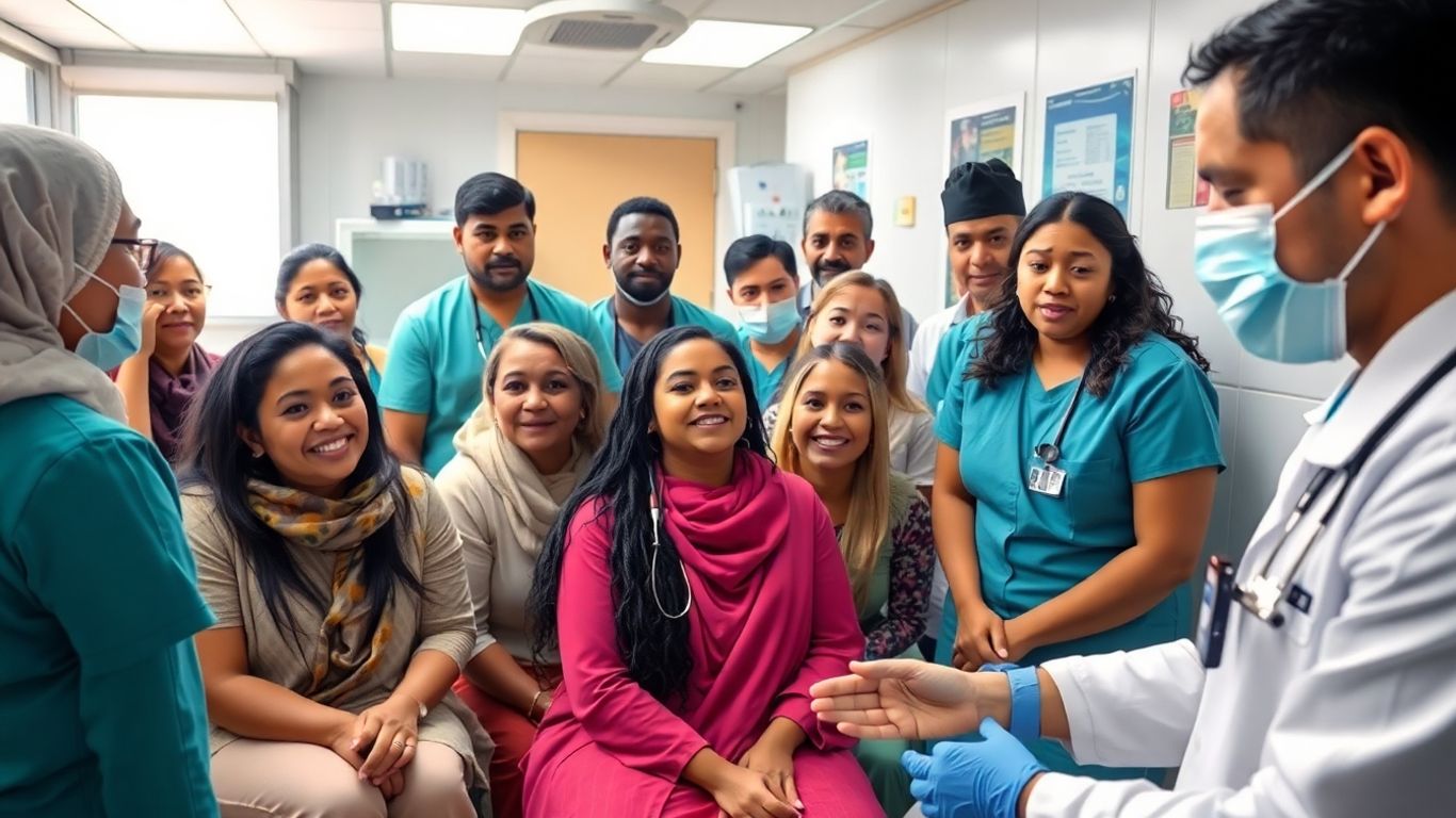 Personas recibiendo atención médica de Caser Seguros.