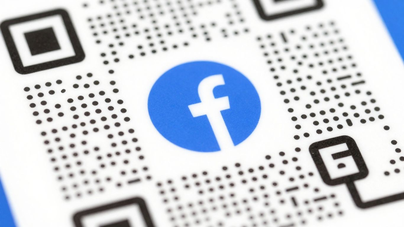 Facebook QR code with a custom logo.