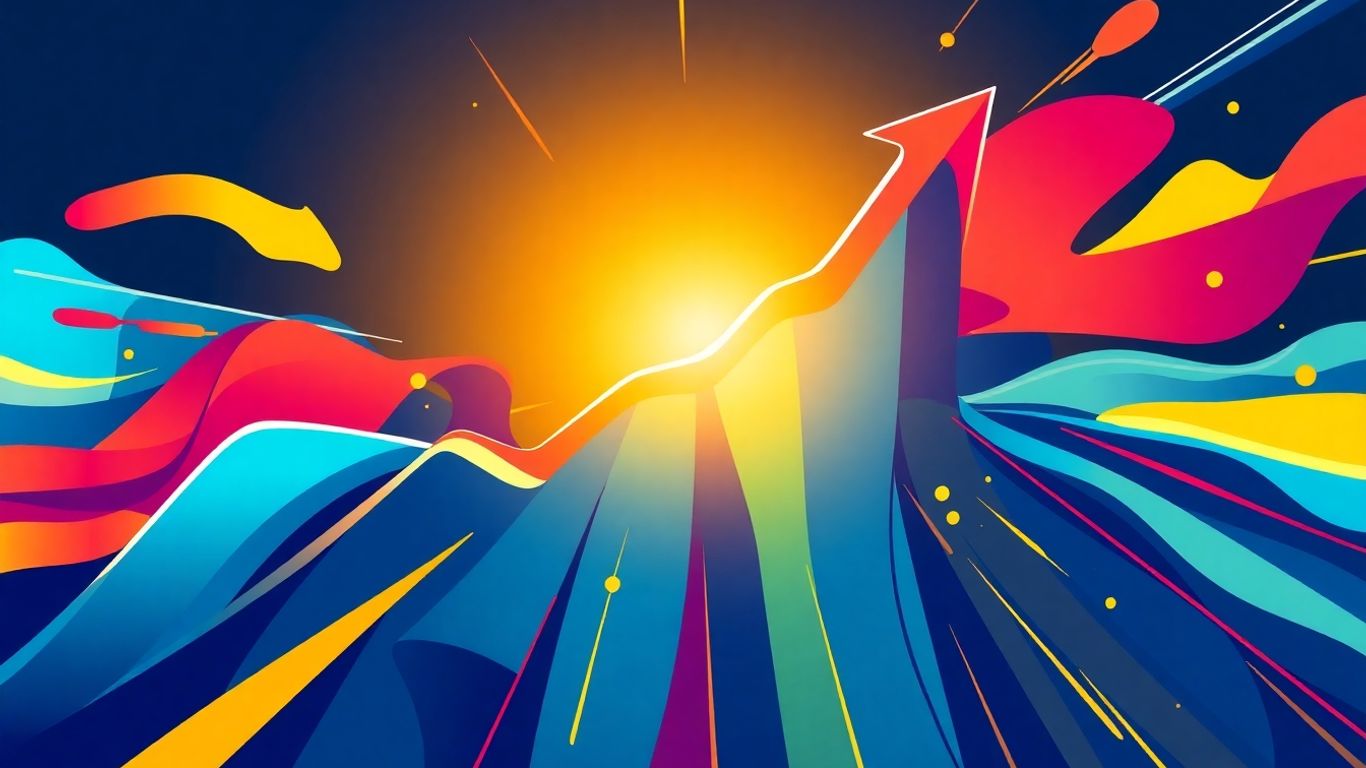 Upward trending financial growth and business success