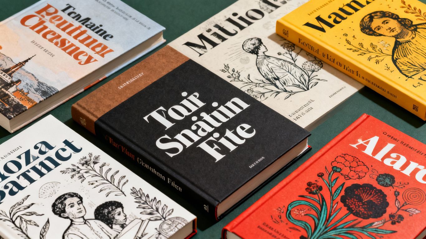 Five diverse and visually appealing book covers.