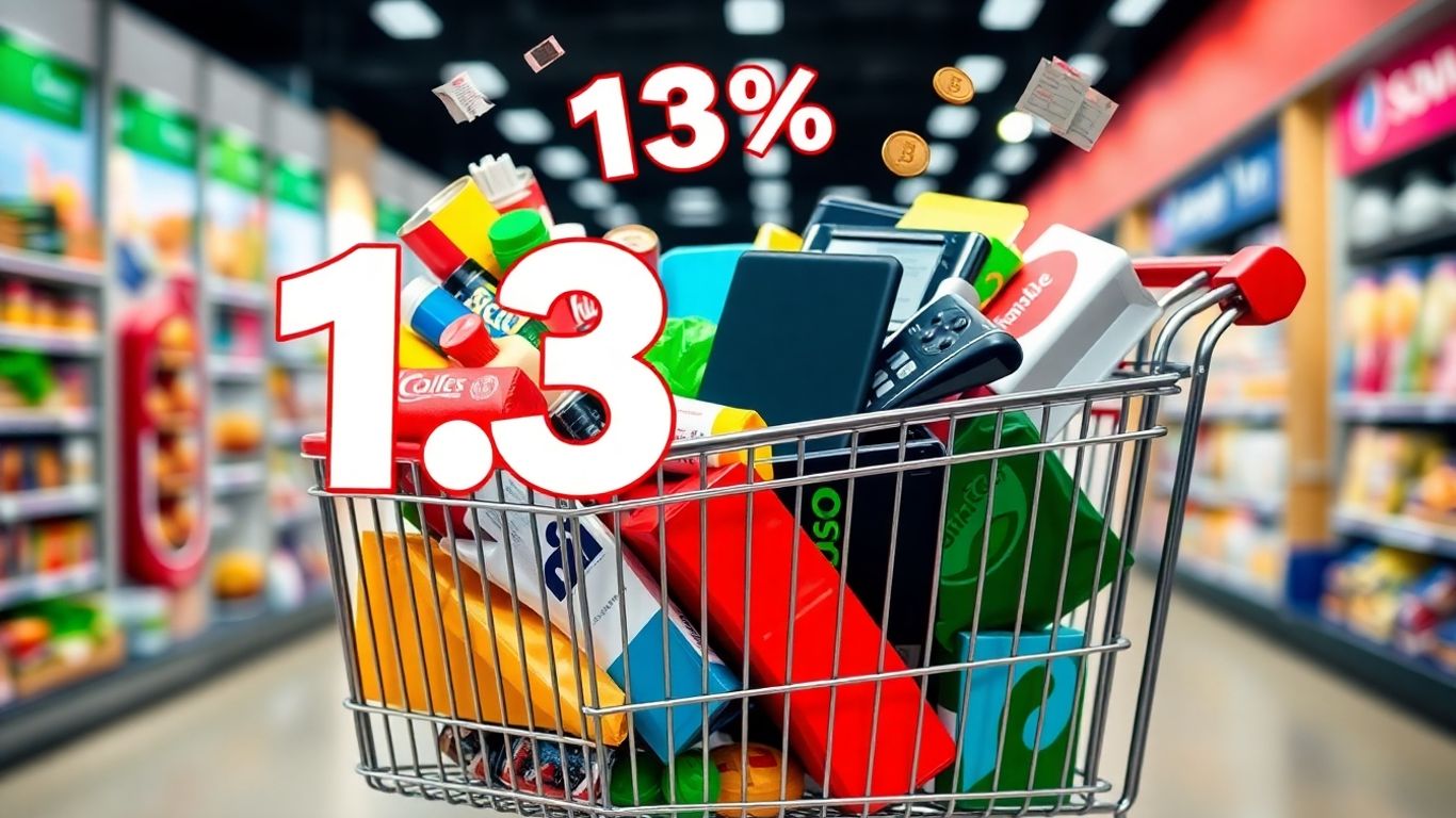 Carrinho de compras com IVA a 13% destacado.