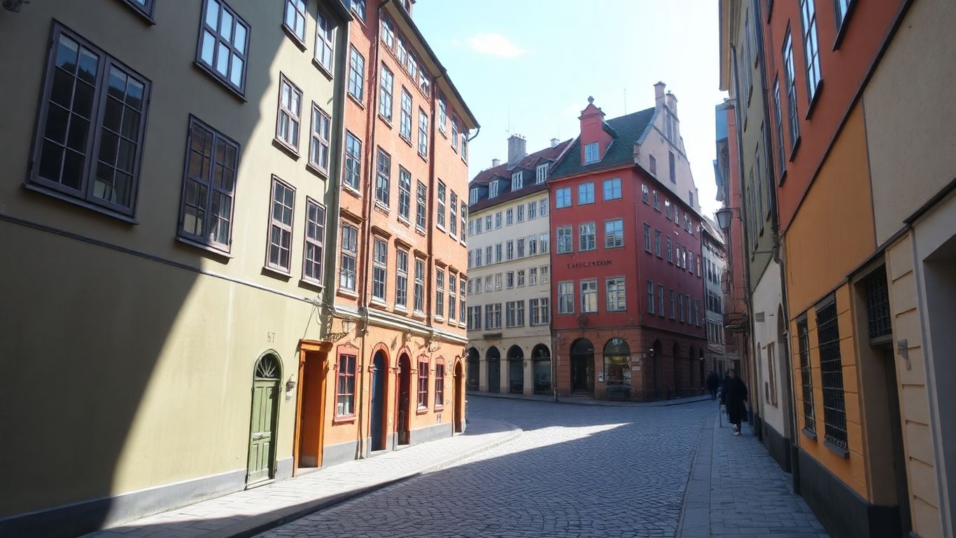 Urokliwe uliczki Gamla Stan w Sztokholmie, Szwecja.