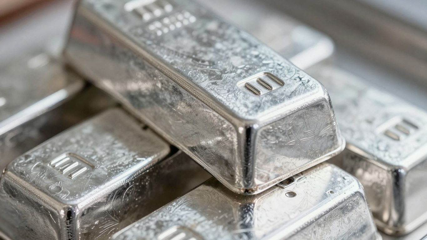 Stack of shiny silver bars