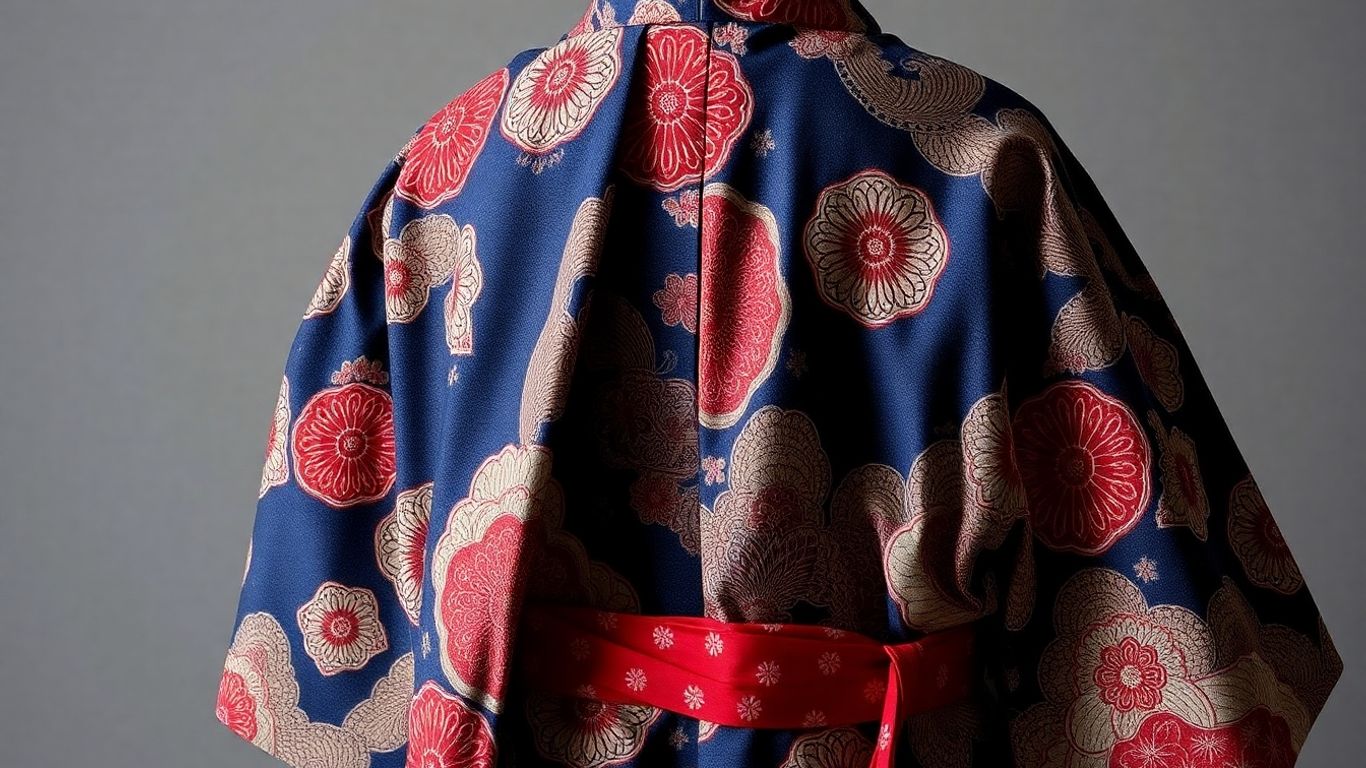 Traditional Japanese haori kimono with intricate patterns.
