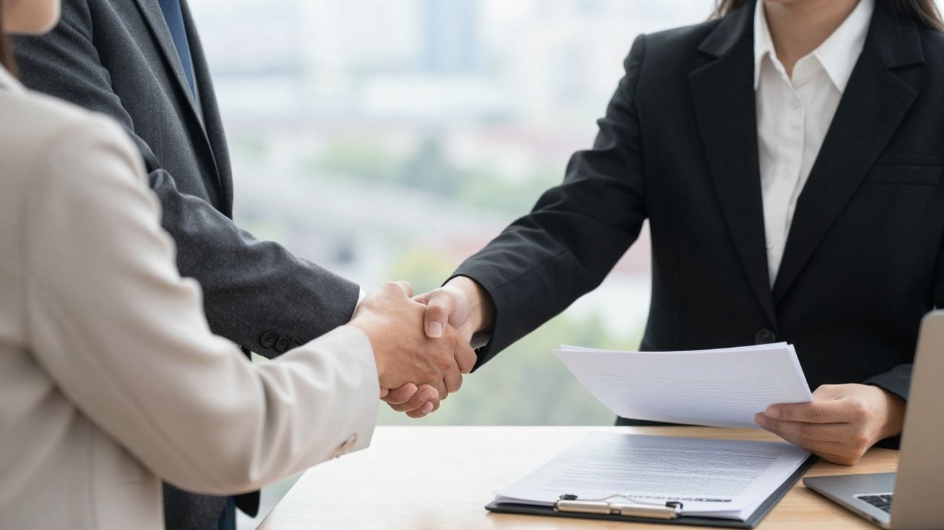 Real estate agent and broker in professional settings.