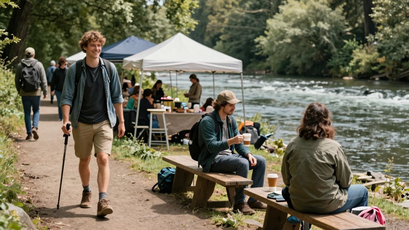 Portland people enjoying outdoor activities and local culture.