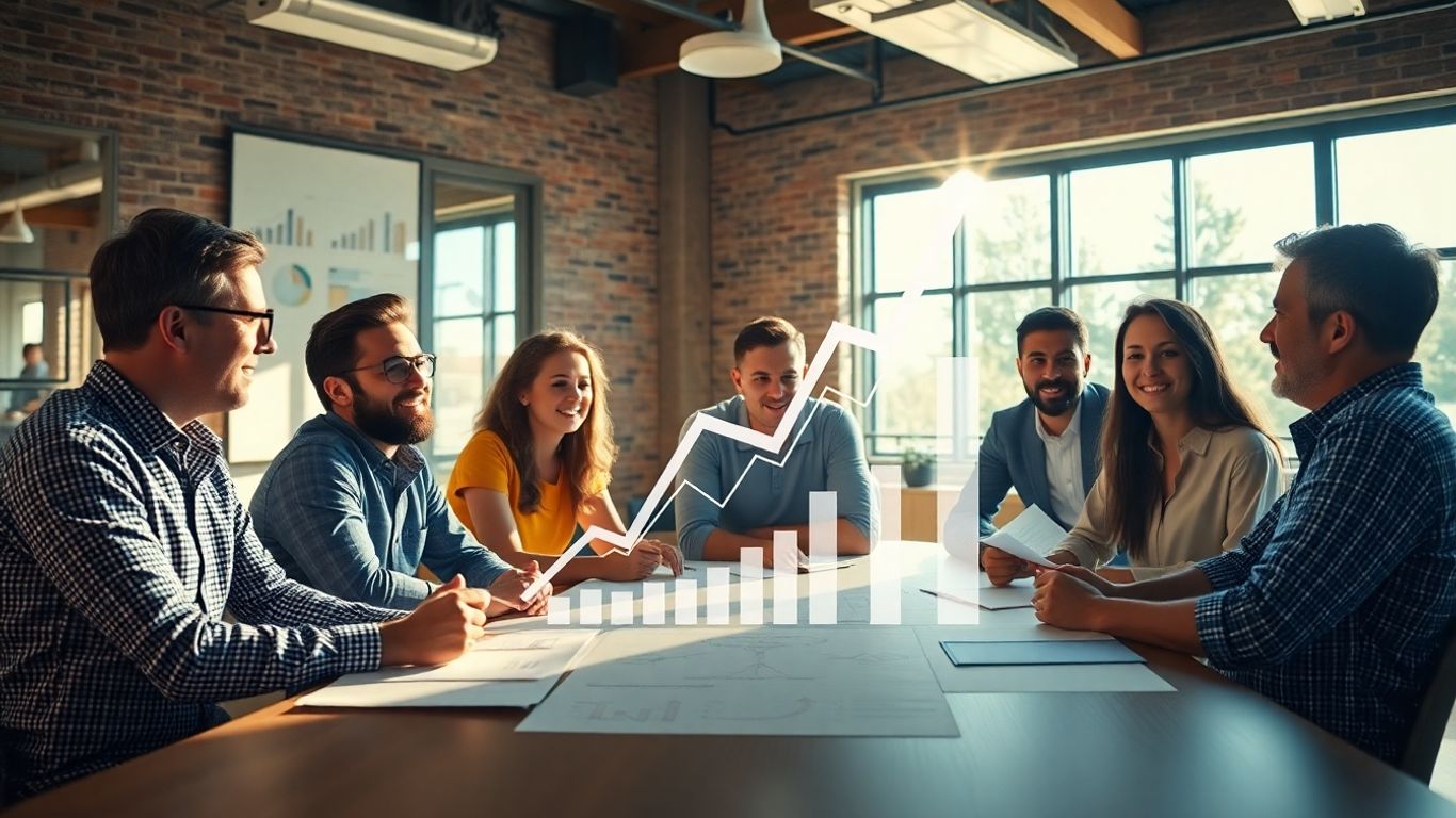 Local business owners brainstorming growth ideas.