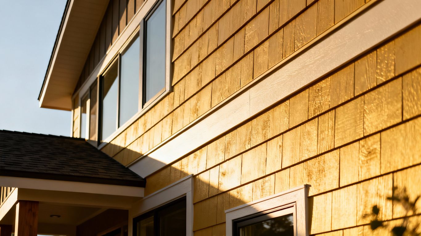 House siding detail, energy efficiency concept.