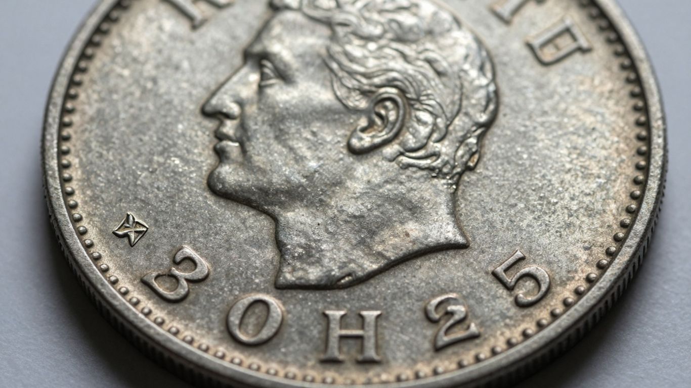 Close-up of coin date and mint mark.
