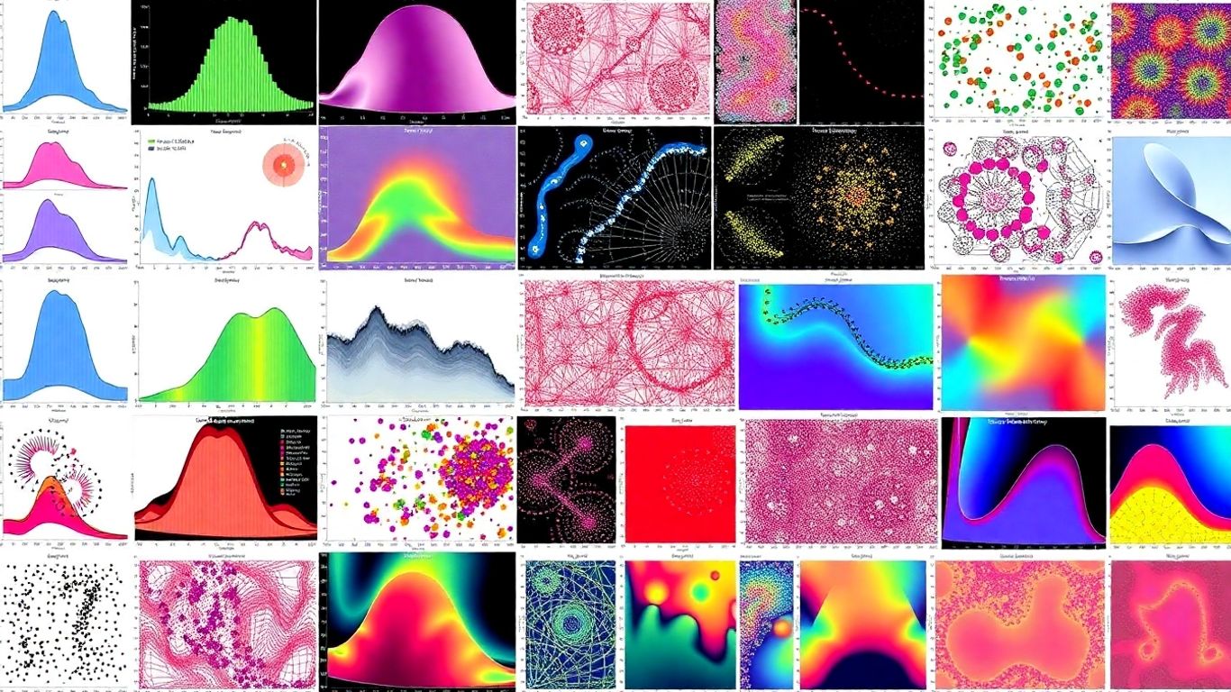 Colorful Seaborn data visualizations collage