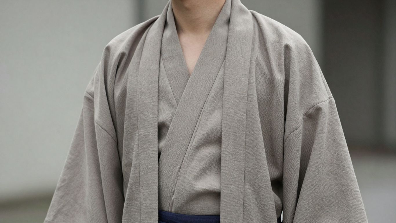 Man wearing a stylish men's kimono cardigan.