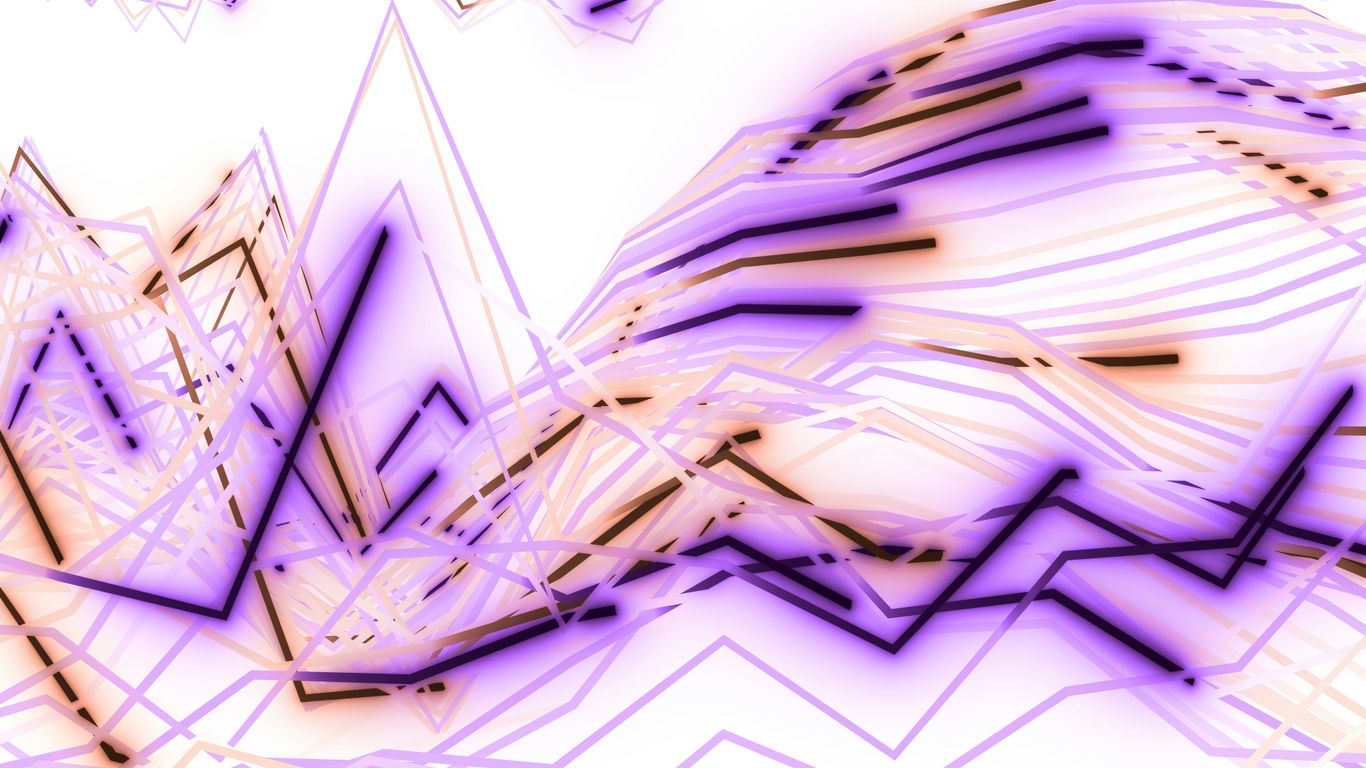 Abstract purple lines and shapes on white background