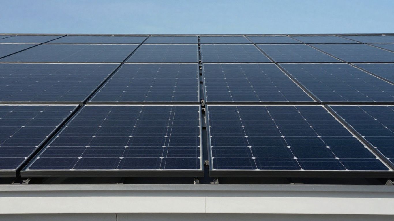 Tuiles solaires Tesla intégrées sur un toit ensoleillé.