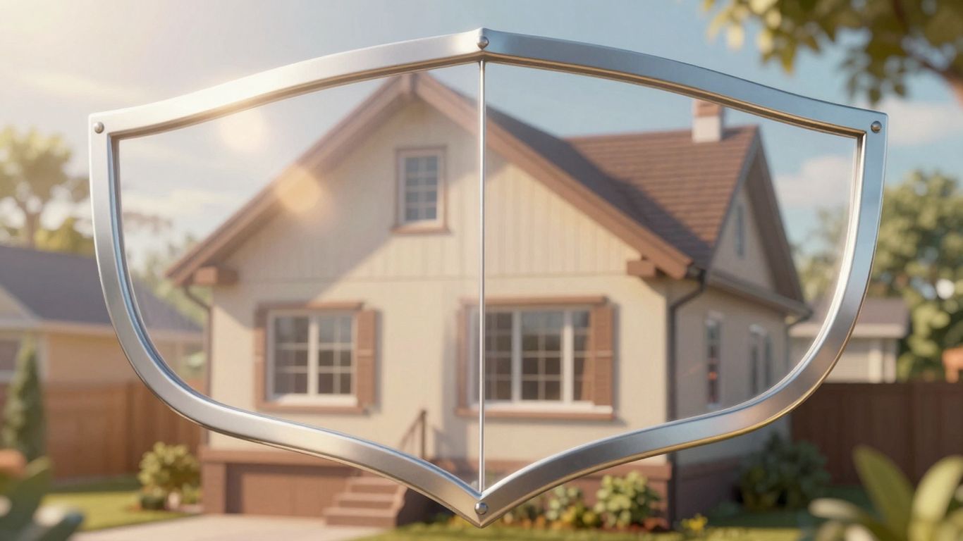 Casa con escudo protector, seguro de hogar para caseros.