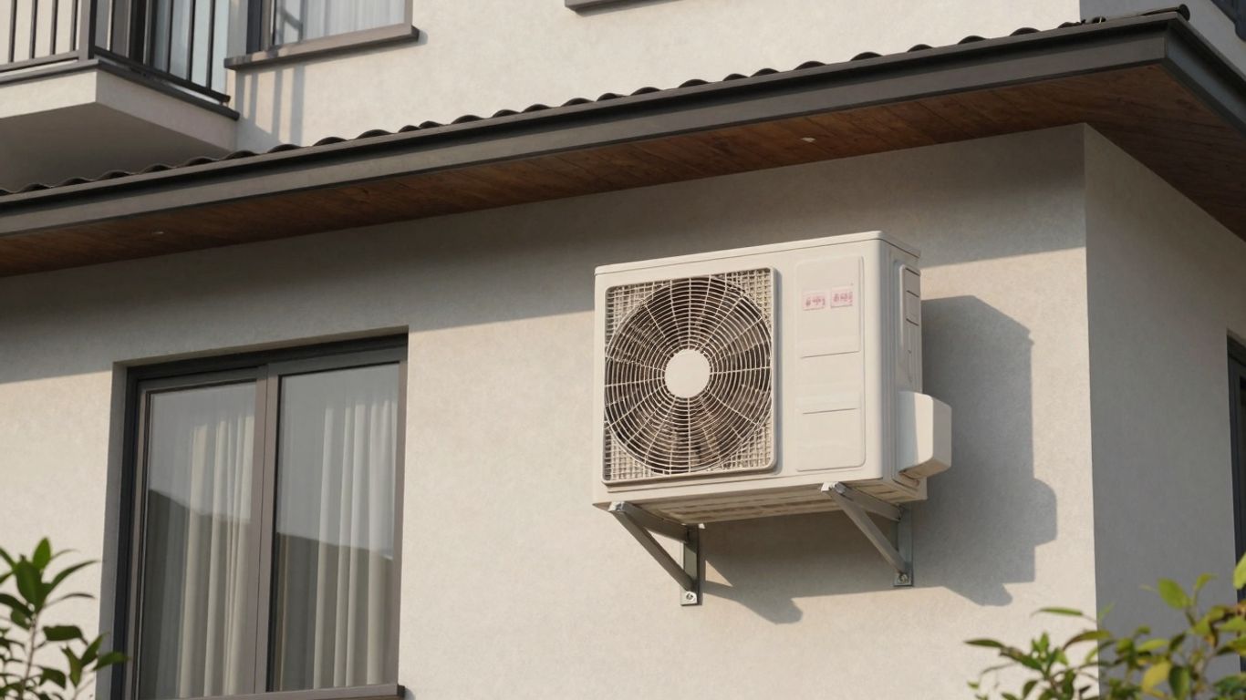 Klimaanlage an einem modernen Einfamilienhaus