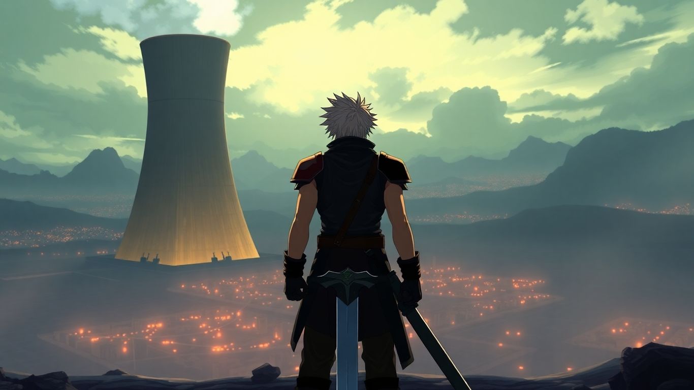 Cloud Strife with Buster Sword in Final Fantasy VII