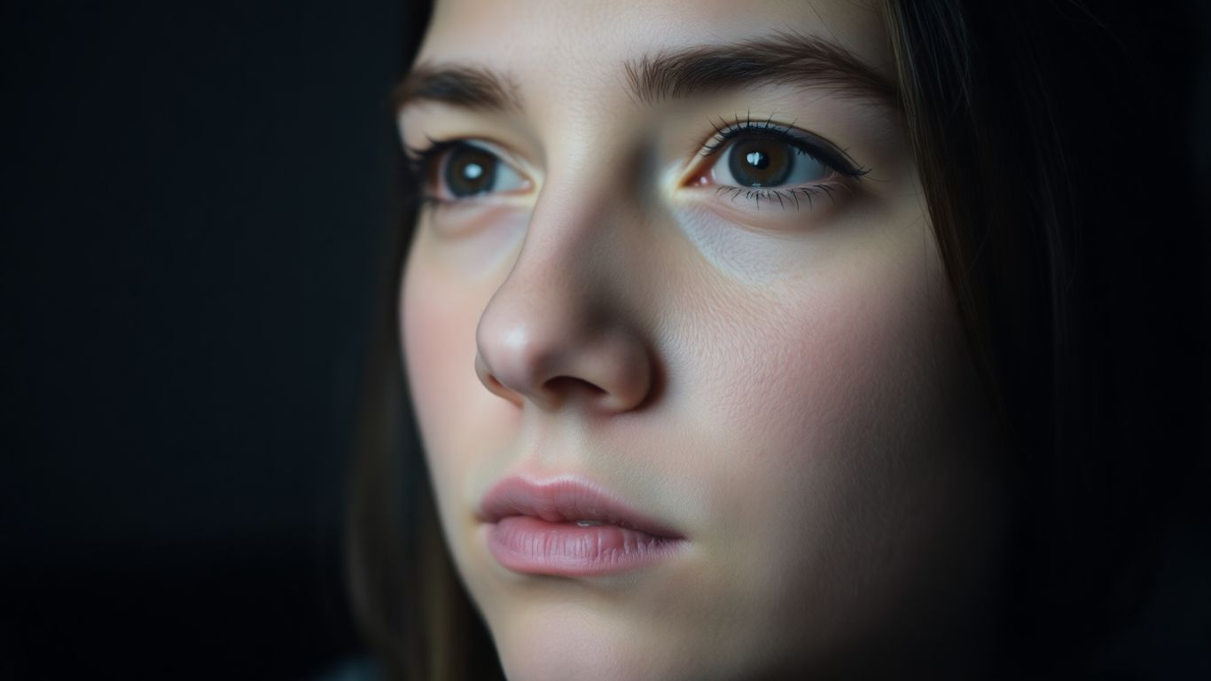 Person thinking about Instagram captions