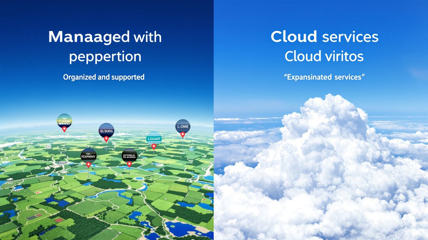 Managed vs. Cloud Services comparison visual