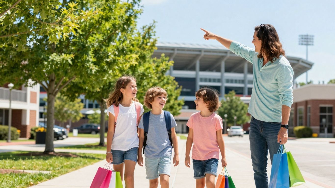 Familie beim Einkaufen und Sport in Jacksonville