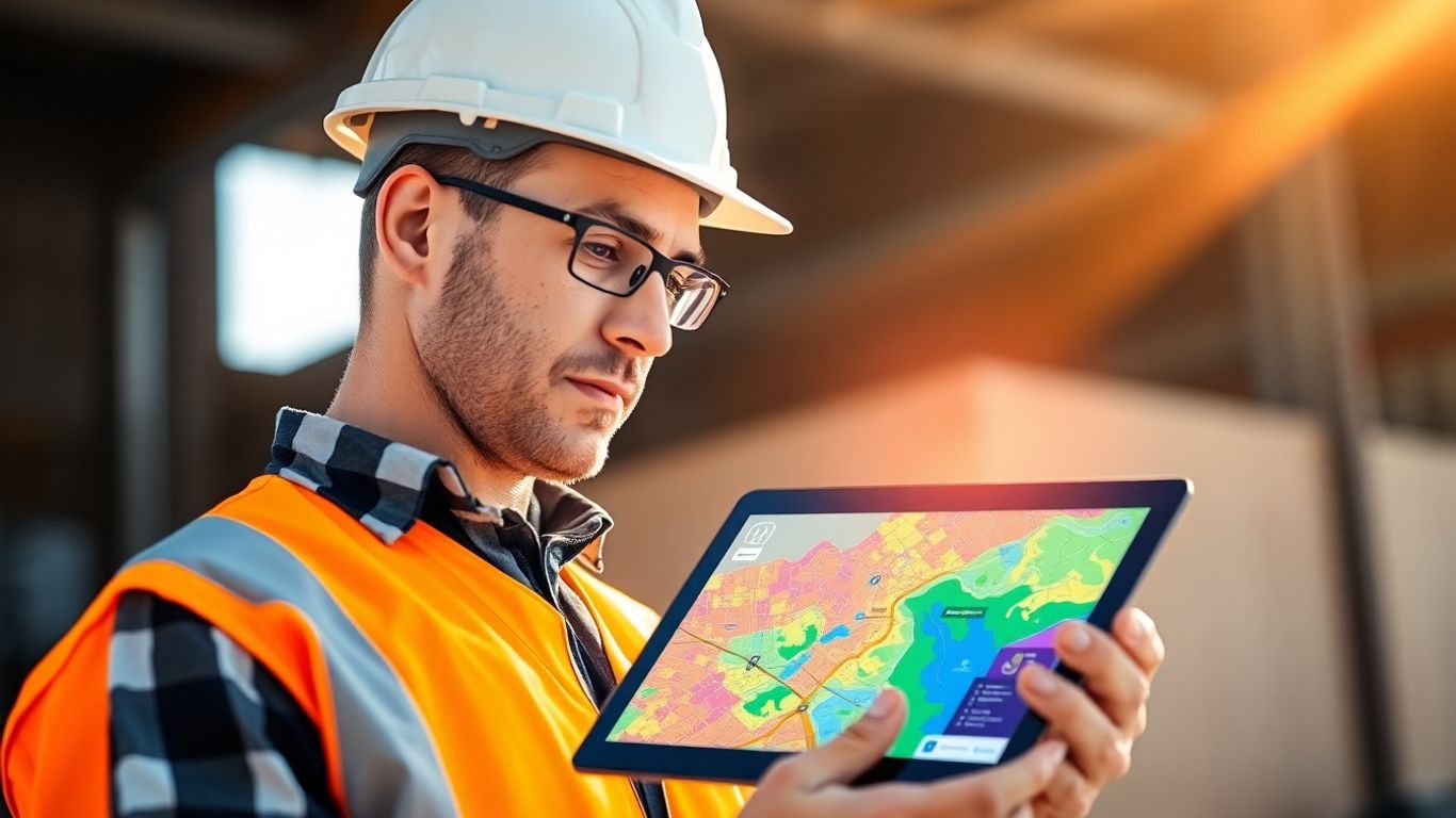 Contractor reviewing local service ad performance on a tablet.