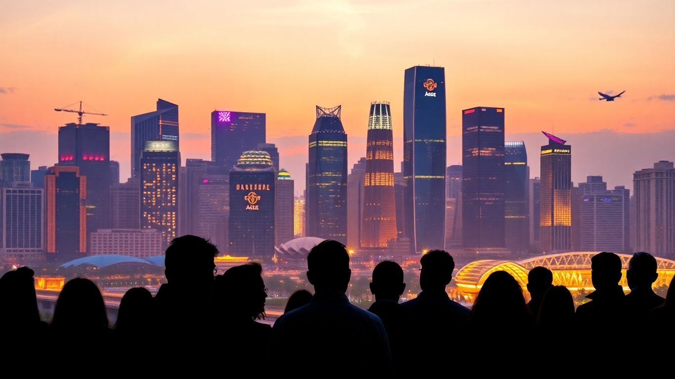 Singapore skyline with professionals for marketing agencies guide.