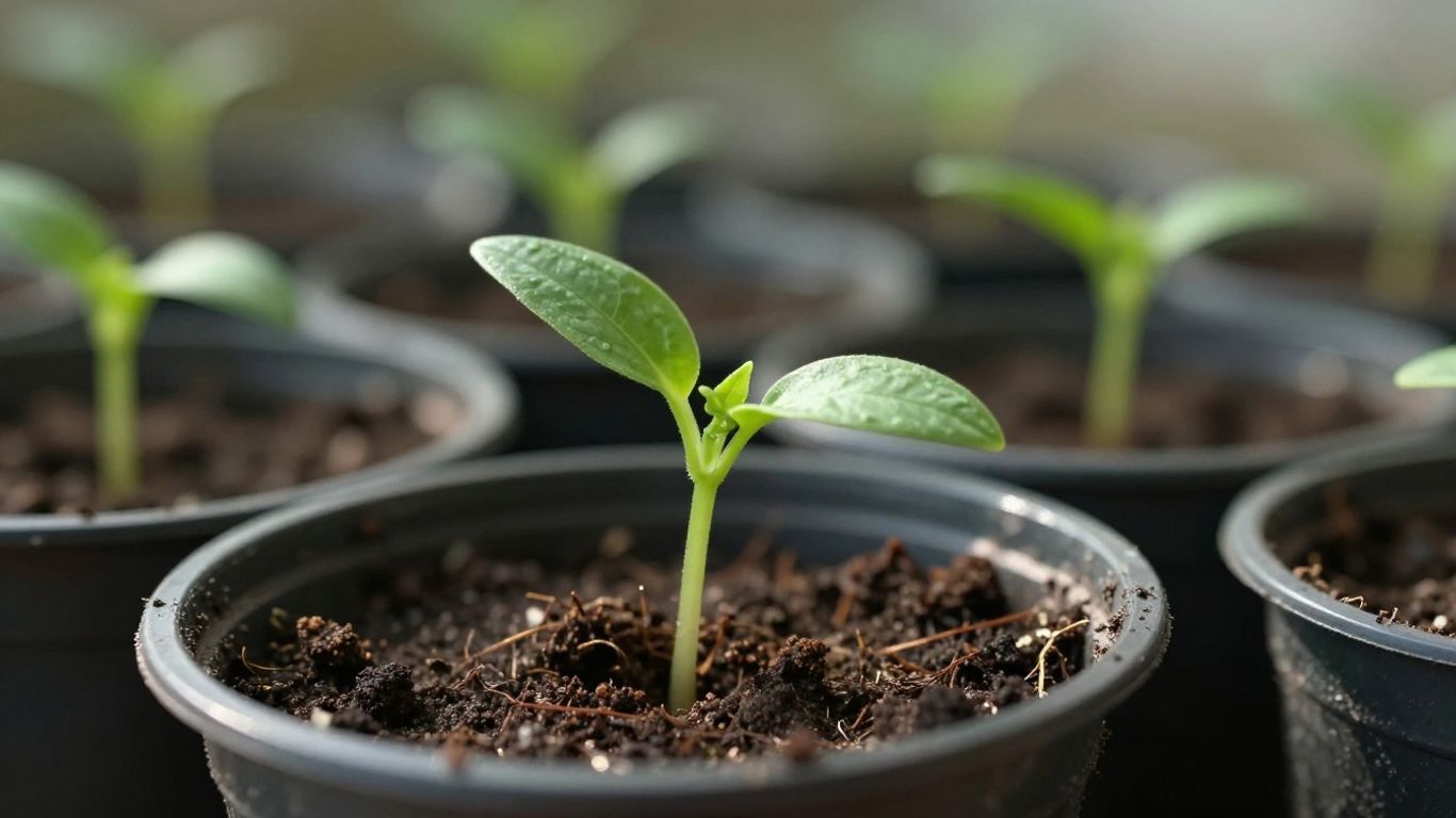 Junge Pflanzen wachsen in Erde