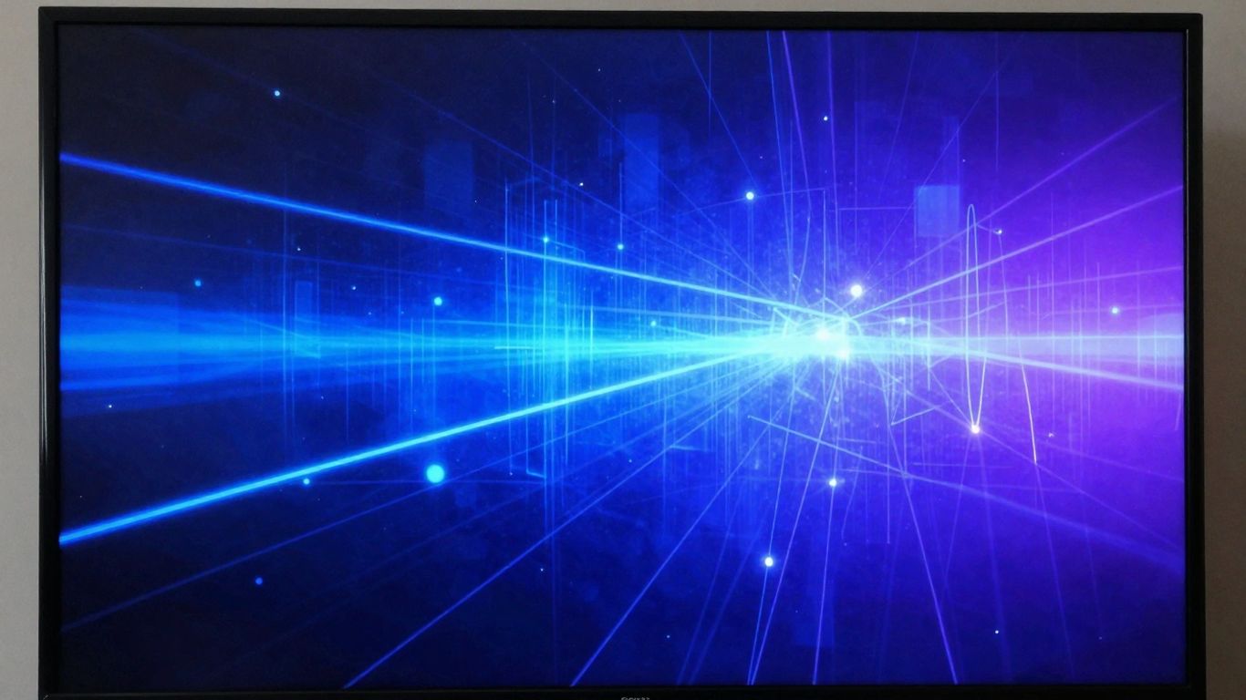 Abstract digital pattern on a television screen.