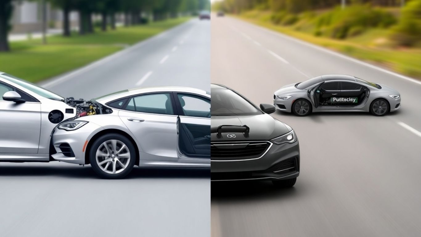 Voitures thermiques, hybrides, électriques et à hydrogène.