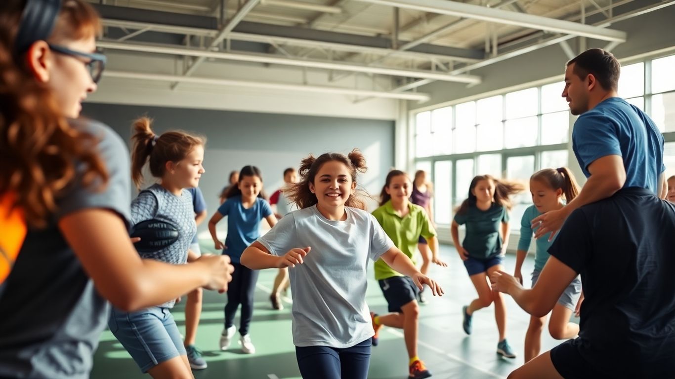 Schüler in Aktion im Sportunterricht