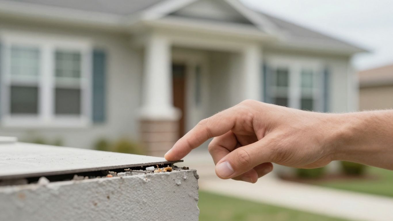 Homeowner points to foundation crack, home investment.