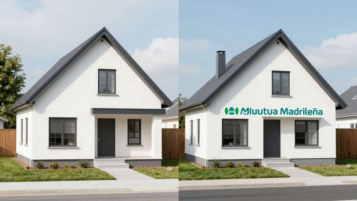 Comparativa visual de seguros de hogar Caser y Mutua Madrileña.