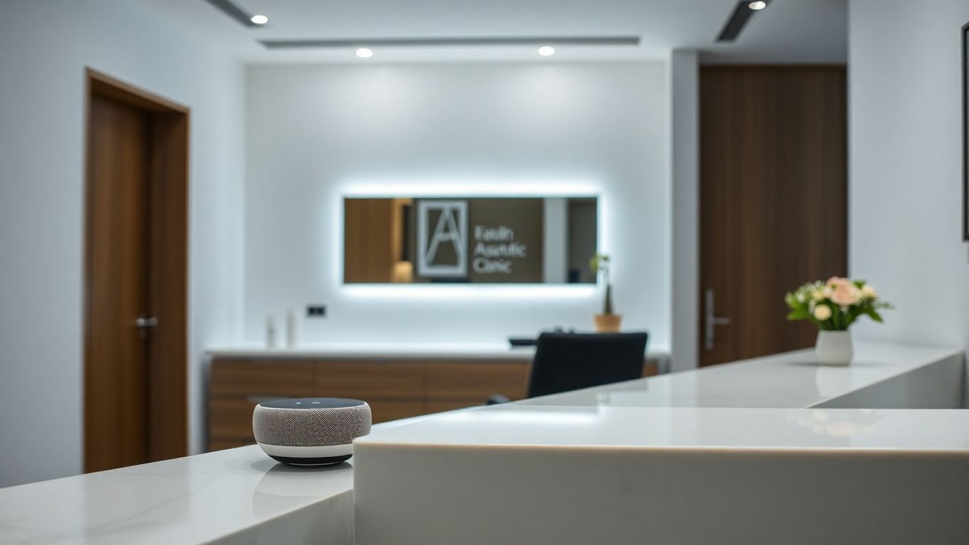AI voice assistant in a clinic reception.