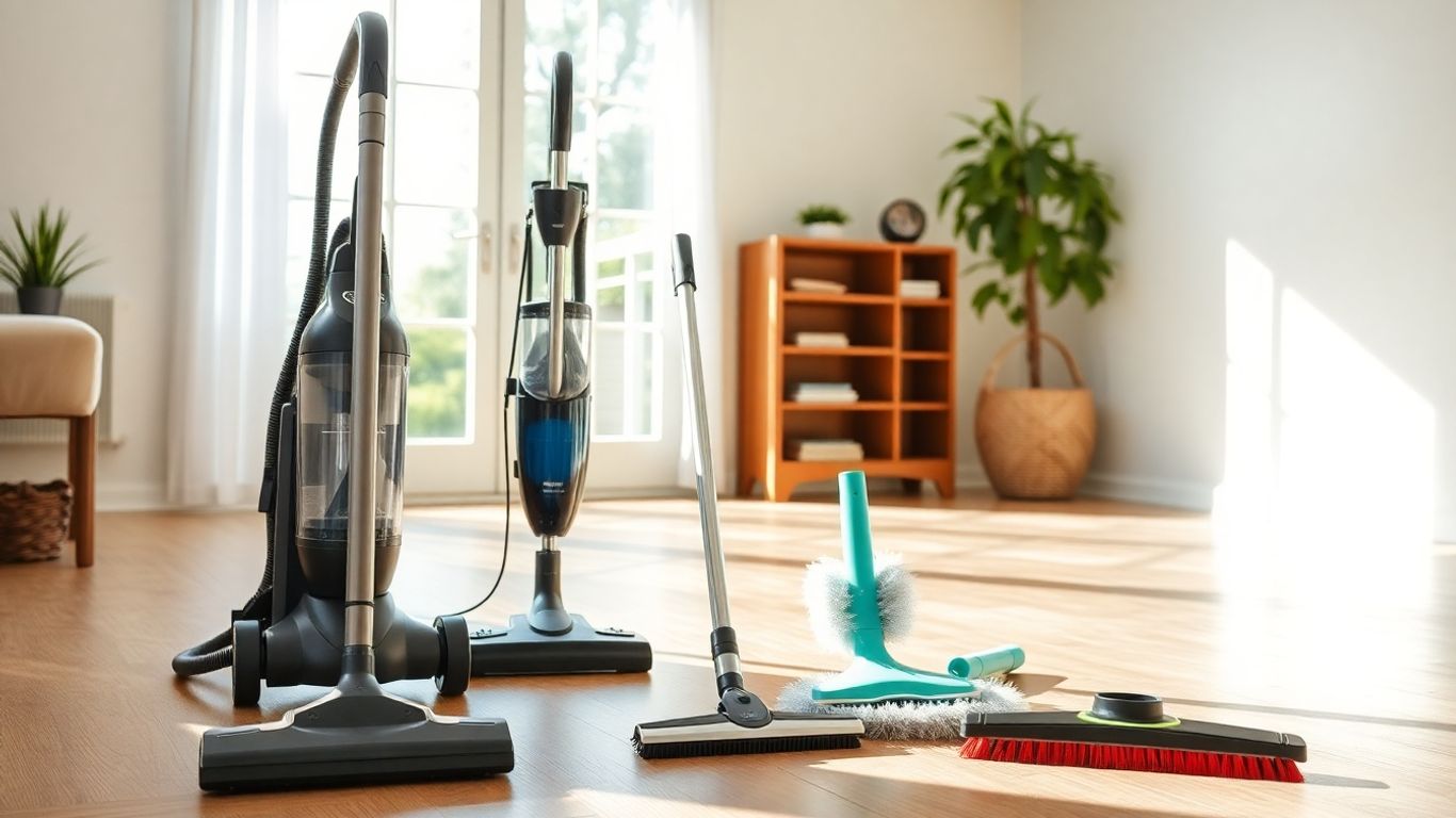 Cleaning tools for removing cat hair from a home.
