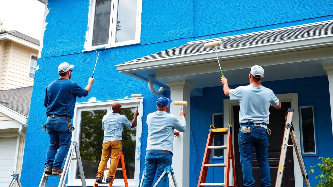 House exterior painting by professionals.