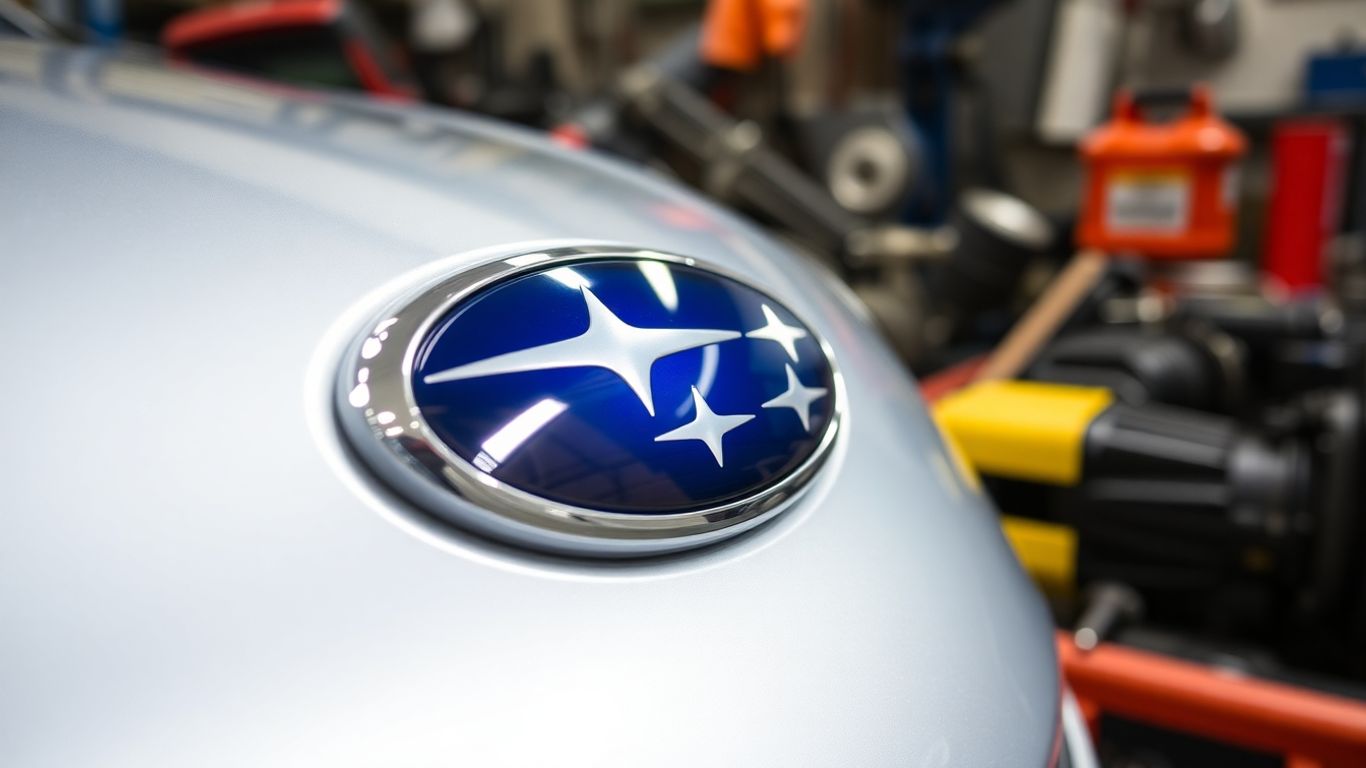 Subaru emblem and car parts