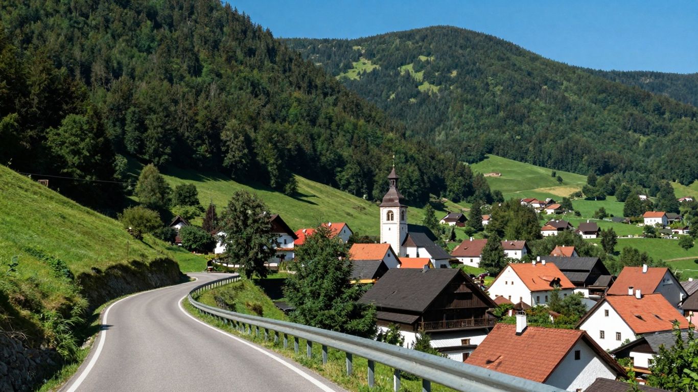 Góry i droga do czeskiej wioski z Karpacza