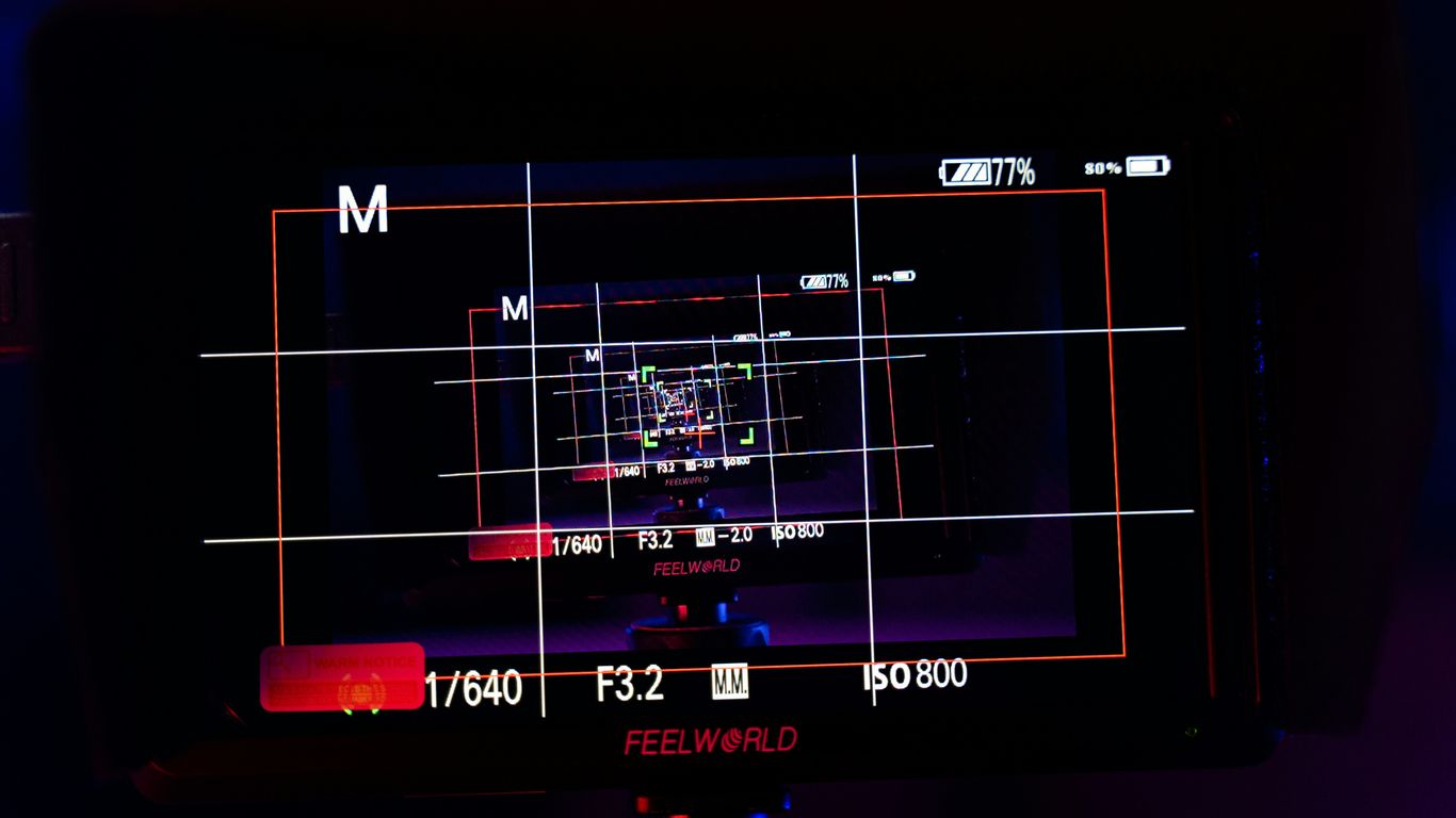 black blue and red screen